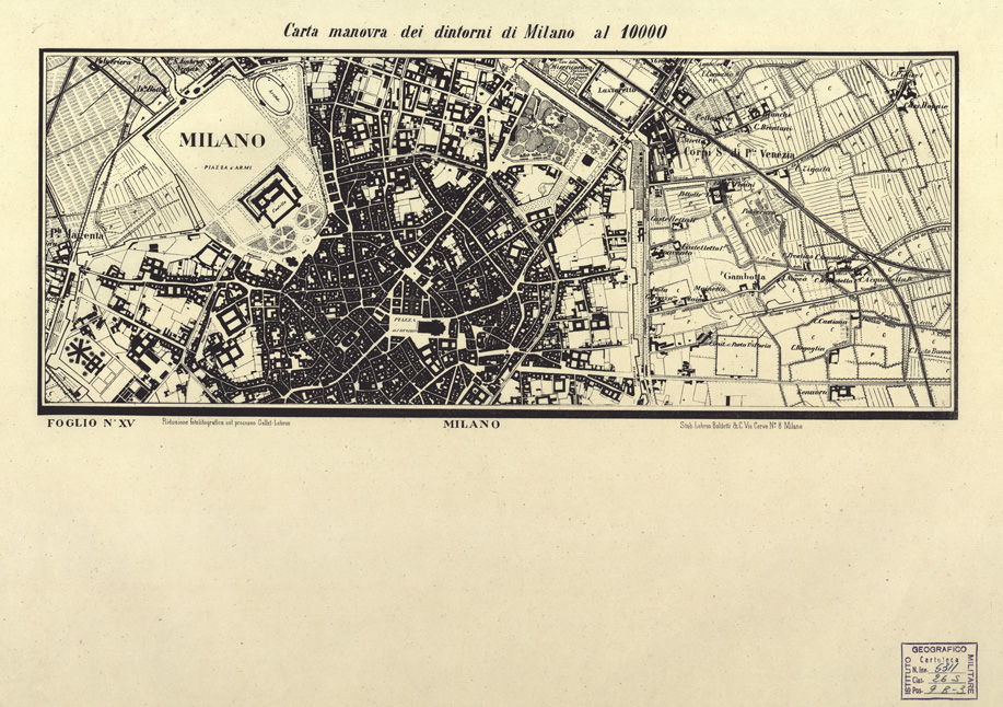 CARTA MANOVRA DEI DINTORNI DI MILANO Foglio 15 Milano